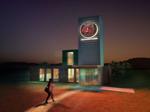 Shipping Container Office Architecture Night Render